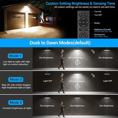3000LM Black Solar Sensor LED Lights with Dual Head for Outdoor Use, image 6