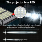 Solar LED Street Light with Radar Sensor, Black, 640W, Outdoor Flood Lamp