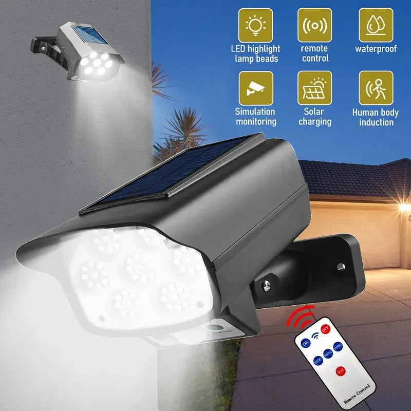 LED Motion Solar Sensor Light 63 LED Black Outdoor Security Flood Lamp 2-Pack