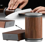 Premium Rolling Knife Sharpener in Black, Manual, Stainless Steel, 14x12x6cm - Front View