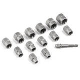 15-Piece Black Impact Damaged Bolt Nut Screw Remover Tool Kit - 45-Degree Angle