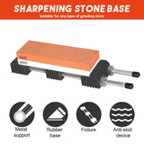 Red Dual Whetstone Knife Sharpener Set 400/8000 Grit with Silicone Base and Angle Guide - 45-Degree Angle