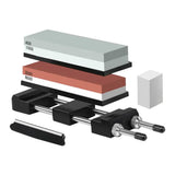 Red Dual Whetstone Knife Sharpener Set 400/8000 Grit with Silicone Base and Angle Guide - Extra Image