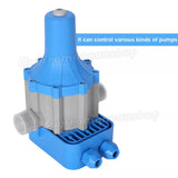 Automatic Water Pump Controller Pressure Switch Electronic Unit in Blue for Irrigation - Rear View