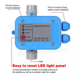 Automatic Water Pump Controller Pressure Switch Electronic Unit in Blue for Irrigation - Close-Up Angle