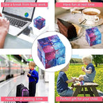 Infinity Cube Fidget Toy in Purple Starry Sky for Stress Relief and Sensory Play