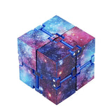 Infinity Cube Fidget Toy in Purple Starry Sky for Stress Relief and Sensory Play - Side View
