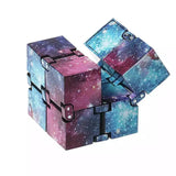 Infinity Cube Fidget Toy in Purple Starry Sky for Stress Relief and Sensory Play - Rear View