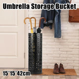Multifunctional Black Metal Flower Storage Bucket Umbrella Holder Rack 1060x410mm - Side View