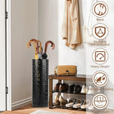 Multifunctional Black Metal Flower Storage Bucket Umbrella Holder Rack 1060x410mm - Top-Down View