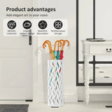 Metal Umbrella Stand in White, 15x15x42cm, Holds 4-6 Long Umbrellas - 45-Degree Angle