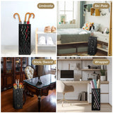 Rectangular Black Metal Umbrella Stand Holder - Space-Saving Design, 16.5x16.5x42cm - Extra Image
