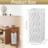 Metal Umbrella Stand Rack in White - Rectangular Design, Holds 4-8 Umbrellas, 16.5x16.5x42cm - Rear View
