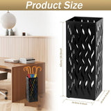 Metal Umbrella Stand Rack in White - Rectangular Design, Holds 4-8 Umbrellas, 16.5x16.5x42cm - Low Angle