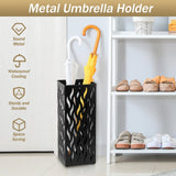 Metal Umbrella Stand Rack in White - Rectangular Design, Holds 4-8 Umbrellas, 16.5x16.5x42cm - Extra Image