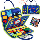 Multicolour Montessori Busy Board for Toddlers, Blue, 70.1x27.94cm, Sensory Learning Toy