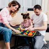 Multicolour Montessori Busy Board for Toddlers, Blue, 70.1x27.94cm, Sensory Learning Toy - Front View