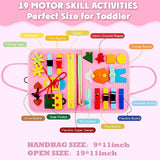 Multicolour Montessori Busy Board for Toddlers, Blue, 70.1x27.94cm, Sensory Learning Toy - Extra Image