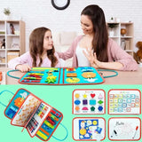 Multicolour Montessori Sensory Busy Board for Kids - Multi-Colour Learning Toy - Top-Down View