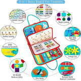 Multicolour Montessori Sensory Busy Board for Kids - Multi-Colour Learning Toy - Close-Up Angle