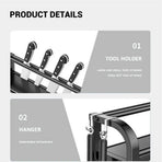3-Tier Black Stainless Steel Kitchen Spice Rack Organiser with Adjustable Storage