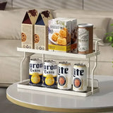 Two-Tier Kitchen Storage Rack Organizer in White with Removable Trays, 30.5x12.2x20.3cm - Side View