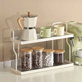Two-Tier Kitchen Storage Rack Organizer in White with Removable Trays, 30.5x12.2x20.3cm - Extra Image