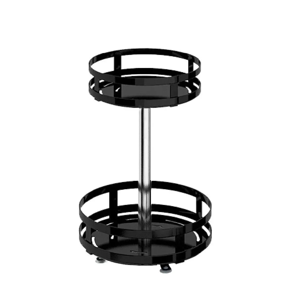 Black Triple Layer Rotating Spice Rack Countertop Organizer with 360° Rotation