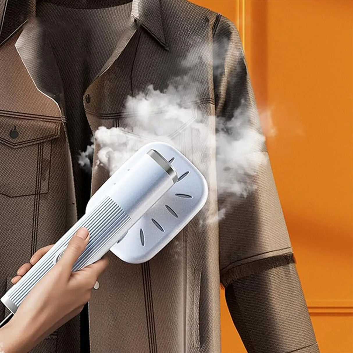 Portable Handheld Mini Steam Iron in White for Home & Travel, 72x100mm