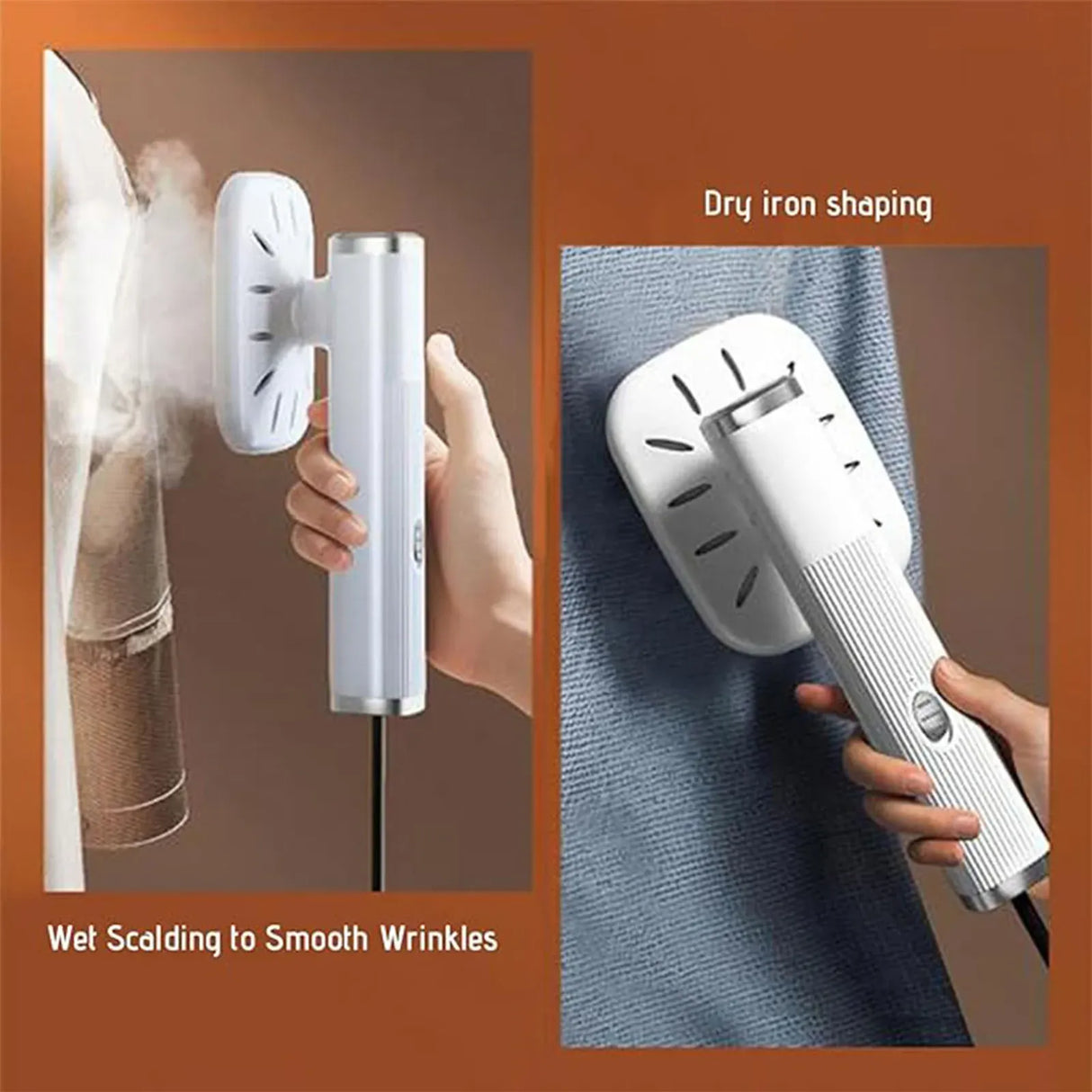 Portable Handheld Mini Steam Iron in White for Home & Travel, 72x100mm