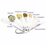 Stainless Steel Measuring Spoons Set, 6 Pieces, Silver for Accurate Cooking and Baking - Front View