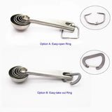 Stainless Steel Measuring Spoons Set, 6 Pieces, Silver for Accurate Cooking and Baking - Side View
