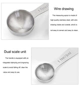 Stainless Steel Measuring Spoons Set, 6 Pieces, Silver for Accurate Cooking and Baking - Rear View