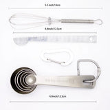 Stainless Steel Measuring Spoons Set, 6 Pieces, Silver for Accurate Cooking and Baking - Close-Up Angle