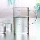 Large 1000ml Clear Borosilicate Glass Measuring Cup with Direct Fire Heat Resistance - Front View