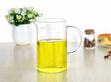Large 1000ml Clear Borosilicate Glass Measuring Cup with Direct Fire Heat Resistance - Rear View