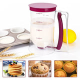 900mL Black Batter Dispenser for Waffles, Pancakes, and Cupcakes - Side View