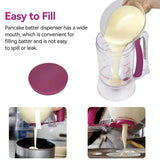 900mL Black Batter Dispenser for Waffles, Pancakes, and Cupcakes - 45-Degree Angle