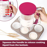 900mL Black Batter Dispenser for Waffles, Pancakes, and Cupcakes - Close-Up Angle