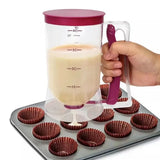 900mL Black Batter Dispenser for Waffles, Pancakes, and Cupcakes - Low Angle