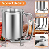 Silver Stainless Steel Pancake Batter Dispenser for Baking Cupcakes, Waffles, and Cakes - 15.5x10cm - Extra Image
