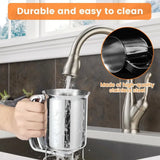 Silver Stainless Steel Pancake Batter Dispenser for Baking Cupcakes, Waffles, and Cakes - 15.5x10cm - Extra Image