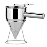 Stainless Steel Funnel Dispenser for Donuts, Cupcakes, and Pancakes - 21cm Height, Silver