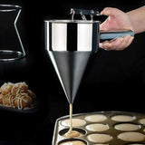 Stainless Steel Funnel Dispenser for Donuts, Cupcakes, and Pancakes - 21cm Height, Silver - Rear View