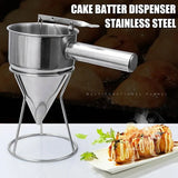 Stainless Steel Funnel Dispenser for Donuts, Cupcakes, and Pancakes - 21cm Height, Silver - Extra Image