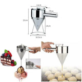 Stainless Steel Funnel Dispenser for Donuts, Cupcakes, and Pancakes - 21cm Height, Silver - Extra Image