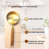 Stainless Steel Measuring Cups and Spoons Set, Cooper Finish, 8-Piece for Baking and Cooking - Front View