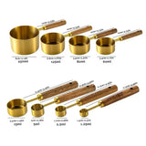 Stainless Steel Measuring Cups and Spoons Set, Cooper Finish, 8-Piece for Baking and Cooking - Side View