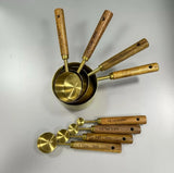 Stainless Steel Measuring Cups and Spoons Set, Cooper Finish, 8-Piece for Baking and Cooking - Top-Down View