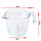 500ml Clear Glass Measuring Jug with Scale for Baking and Cooking - Front View